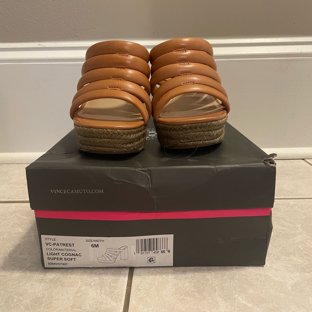 Vince Camuto Women's Footwear Patrest Raffia Platform Sandal Heeled